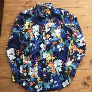 Banana Republic blue floral Dillon shirt
